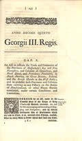 An Act To Restrain The Trade & Commerce Of Massachusetts Bay & New Hampshire . . . &... by King George III