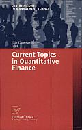 Current Topics in Quantitative Finance Cover