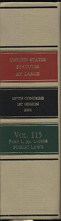 United States Statutes at Large, V. 115, Pt. 1-3 Office of the Federal Register (U.S.)