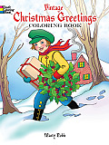 Vintage Christmas Greetings Coloring Book Cover