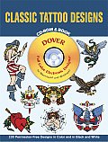 Classic Tattoo Designs with CDROM (Dover Full-Color Electronic Design) Cover