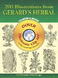 200 Illustrations from Gerard's Herbal CD-ROM and Book Cover