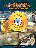 120 Great Impressionist Paintings CD-ROM and Book with CDROM (Dover Electronic Clip Art) Cover