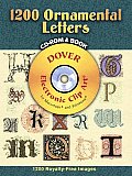 1200 Ornamental Letters with CDROM (Full-Color Electronic Design) Cover