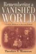 Remembering a Vanished World a Jewish Cover