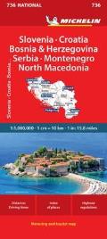 Michelin Maps #736: Michelin Slovenia, Croatia, Bosina & Herzegovina, Serbia, Montenegro, Yugoslavic Republic of Macedonia Cover