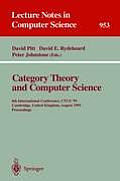 Lecture Notes in Computer Science #953: Category Theory and Computer Science