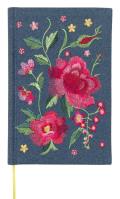 Floral Embroidery Light Denim Ruled Journal