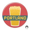 Portland Pint Of Beer Magnet Badge Bomb