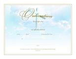 Ordination Certificate (Pk of 6) - Premium, Gold Foil Embossed