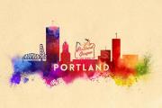 Portland, Oregon Abstract Skyline Magnet