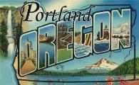 Portland Oregon Blue Large Letter Magnet