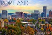 Skyline and Mt. Hood Portland Oregon Postcard