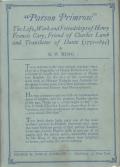 Parson Primrose The Life Work & Friendships of Henry Francis Cary 1772 1844 Translator of Dante