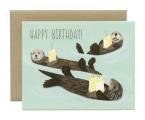 Card Single Sea Otters Birthday Yeppie Paper