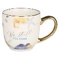 Christian Art Gifts Ceramic Mug with Gold Accents for Women Be Still and Know - Psalm 46:10 Inspirational Bible Verse, 12 Oz.