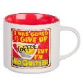 Bless Your Soul Novelty Mug, Give Up Coffee No Quitter, Microwave/Dishwasher Safe 18oz, White Ceramic
