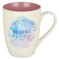 Christian Art Gifts Ceramic Mug for Women Be Still - Psalm 46:10 Inspirational Bible Verse, Watercolor, 12 Oz.