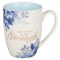 Christian Art Gifts Ceramic Mug for Women the Lord Is My Strength - Psalm 27:8 Inspirational Bible Verse, 12 Oz.