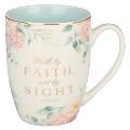 Christian Art Gifts Ceramic Mug for Women Walk by Faith - 2 Corinthians 5:7 Inspirational Bible Verse, 12 Oz.