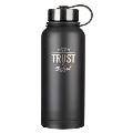 Christian Art Gifts Laser Engraved Black Stainless Steel Double Wall Vacuum Insulated Water Bottle Trust in the Lord - Proverbs 3:5 Bible Verse Carry