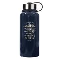 Christian Art Gifts Laser Engraved Blue Stainless Steel Double Wall Vacuum Insulated Water Bottle Desire of Your Heart - Psalm 20:4 Bible Verse Carry