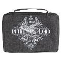Christian Art Gifts Polyester Bible Cover with Zippered Pocket and Pen Storage for Men and Women: Hope in the Lord - Isaiah 40:31 Inspirational Bible