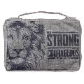 Christian Art Gifts Bible Cover Value Gray Strong & Courageous Jsh. 1:9, Large