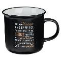 Christian Art Gifts Ceramic Coffee and Tea Mug for Men: The Lord Bless You and Keep You - Numbers 6:24-26 Inspirational Bible Verse, Black and White,