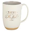 Christian Art Gifts Ceramic Coffee & Tea Mug: Trust in the Lord - Proverbs 3:5 Inspirational Bible Verse, Creamy Beige, 15 Oz.
