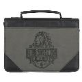 Bible Cover Classic Gray/Black Be Strong Eph. 6:10