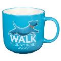 The Fur Side Coffee Mug for Dog Lovers, Walk Your Worries Away Ceramic