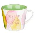 Heartfelt Coffee Mug It's the Little Things, Lime Green/Citrus Leaves