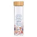 Water Bottle Glass with Sleeve Give Thanks