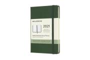 Moleskine 2021 Weekly Planner 12m Pocket Myrtle Green Hard Cover 3.5 X 5.5