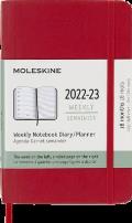 CAL23 Moleskine 18 Month Weekly Pocket Scarlet Red Soft Cover