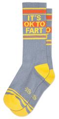 Its OK to Fart Gym Crew Socks Grey
