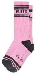 Butts Gym Crew Socks Pink Black