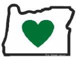 Heart In Oregon Sticker Small