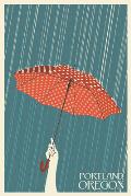 Umbrella in Rain Lantern Press Magnet
