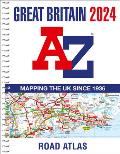 Great Britain A Z Road Atlas 2024 A4 Spiral