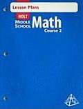 Holt Middle School Math Lesson Plans Course 2