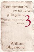Commentaries on the Laws of England, Volume 3: A Facsimile of the First Edition of 1765-1769