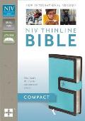 Bible NIV Compact Thinline Blue Brown Magnetic Closure