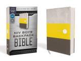 Niv, Boys' Backpack Bible, Compact, Leathersoft, Yellow/Gray, Red Letter Edition, Comfort Print