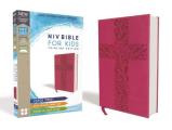 Niv, Bible for Kids, Large Print, Leathersoft, Pink, Red Letter, Comfort Print: Thinline Edition
