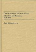Government Information: Education and Research, 1928-1986