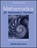Mathematics for Elementary Teachers Volume 1 Numbers & Operations With Workbook