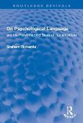 On Psychological Language: and the Physiomorphic Basis of Human Nature
