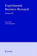 Experimental Business Research, Volume 3: Marketing, Accounting and Cognitive Perspectives
